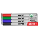 Tábla- és flipchart marker, 1-3 mm, kúpos, KORES "K-Marker", 4 különböző szín