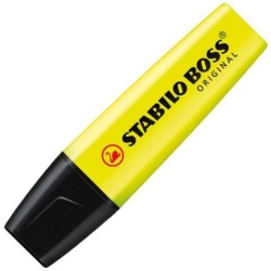 Szövegkiemelő, 2-5 mm, STABILO "Boss", sárga