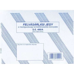 Felvásárlási jegy, A5, DE.480/A/V PR. (50x3 lapos)